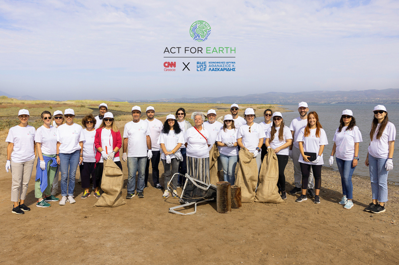 The first volunteer beach clean-up by “ACT FOR EARTH” took place at Agios Konstantinos beach